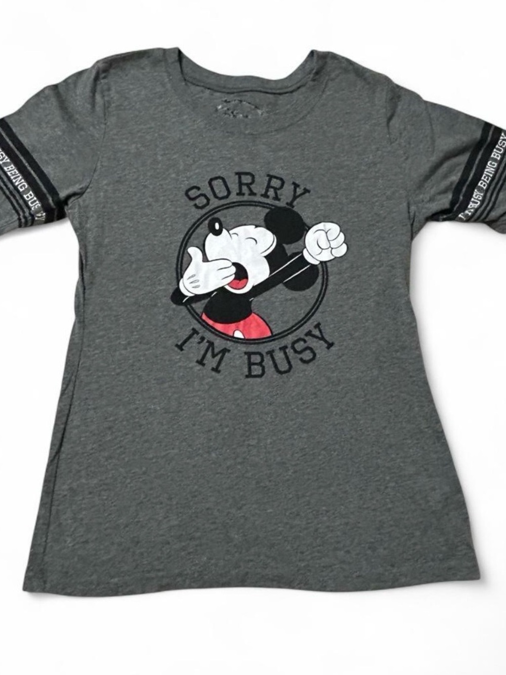 Disney Kids' Grey Mickey Mouse 'Sorry I'm Busy' Graphic Tee